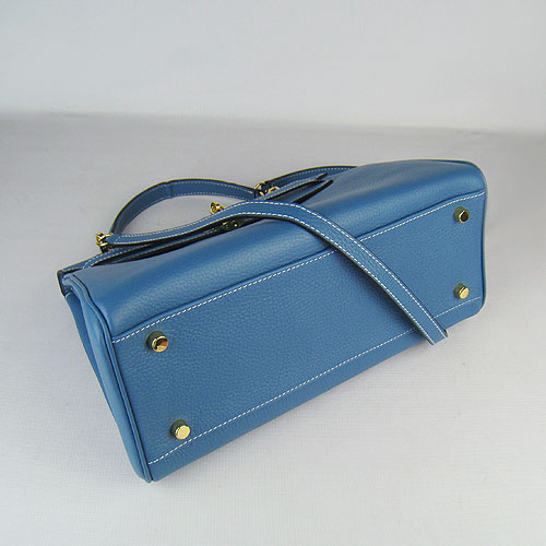 7A Replica Hermes Kelly 32cm Togo Leather Bag Blue 6108